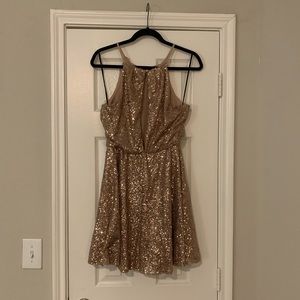 Gold Sequin Cocktail Dress